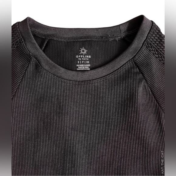 OFFLINE by Aerie Women's Crop Top with Cable Knit Detailed Sleeves - Picture 10 of 16